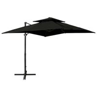 vidaXL Zweefparasol met dubbel dak 250x250 cm zwart