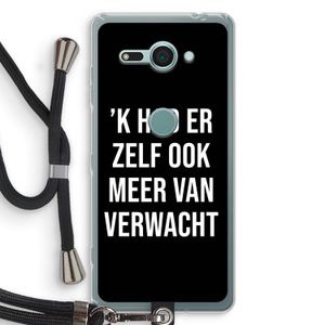Meer verwacht - Zwart: Sony Xperia XZ2 Compact Transparant Hoesje met koord