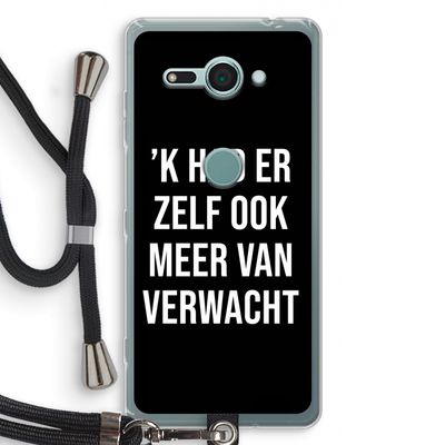 Meer verwacht - Zwart: Sony Xperia XZ2 Compact Transparant Hoesje met koord