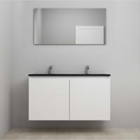 On-Line Badkamermeubelset - 120 cm - Voorgemonteerd - Greeploze Ladestructuur - Acryl Wastafel - 2 Kraangaten - Spiegel - Hoogglans Wit - V01