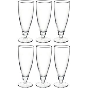 6x Stuks luxe Harmonia bierglazen op voet 380 ml