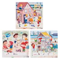 Rolf - houten legpuzzel serie wonen, set van 3 Rolf - houten legpuzzel serie wonen, set van 3