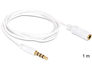 DeLOCK 84480 stereo audio verlengkabel 3.5mm 1m male/female 4 pin