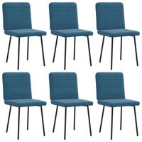 Eetkamerstoelen 6 st fluweel blauw