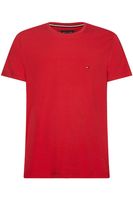 Tommy Hilfiger Slim Fit T-Shirt ronde hals rood, Effen