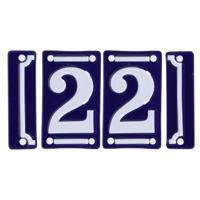 Best for Boots huisnummer 22 - met sierrand - Oudhollands - emaille - blauw/wit Best for Boots huisnummer 22 - met sierrand - Oudhollands - emaille - blauw/wit