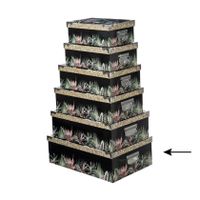 5Five Opbergdoos/box - zwart - L48 x B33.5 x H16 cm - Stevig karton - Junglebox   -