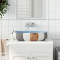 VidaXL Opzetwasbak ovaal 59x40x14 cm keramiek meerkleurig