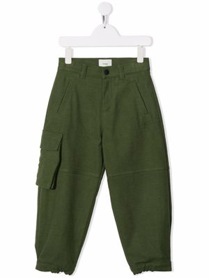 Fendi Kids pantalon ample à taille mi-haute - Vert