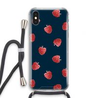 Framboosjes: iPhone XS Transparant Hoesje met koord