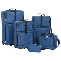 5-delige Kofferset stof blauw - thumbnail