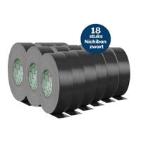 Nichiban Gaffa tape 50mm 50m zwart (18 stuks)