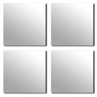 Plak spiegel tegels - 4x stuks - glas - zelfklevend - 20 x 20 cm - vierkant
