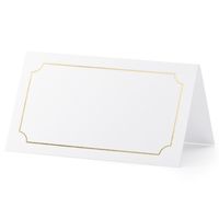 Naamkaartjes/plaatskaartjes Lijstje - Bruiloft - wit/goud - 10x stuks - 10 x 6 cm Naamkaartjes/plaatskaartjes Lijstje - Bruiloft - wit/goud - 10x stuks - 10 x 6 cm