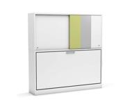 Eenpersoons opklapbed Academy met kastruimte - Verde