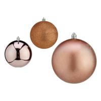 Kerstballen Ø 10 cm 6 Stuks Roze Plastic Kerstballen Ø 10 cm 6 Stuks Roze Plastic