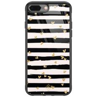 iPhone 8 Plus/7 Plus glazen hardcase - Hart streepjes