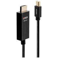 LINDY 40921 DisplayPort-kabel Aansluitkabel Mini DisplayPort-stekker, HDMI-A-stekker 1.00 m Zwart - thumbnail