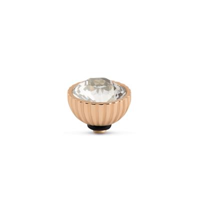 Melano Twisted Ridged Steentje Crystal Silver Shade Rosé