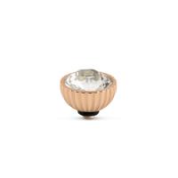Melano Twisted Ridged Steentje Crystal Silver Shade Rosé