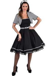 Jaren 50 Jurk Zwart/Wit