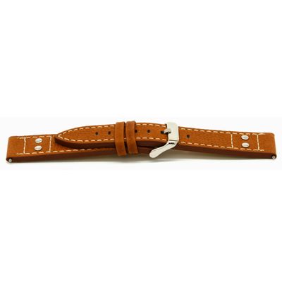 Horlogeband Universeel H367 Leder Cognac 22mm
