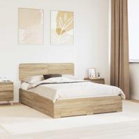 Bedframe met hoofdeinde Sonoma Eiken 140 x 190 cm Bewerkt hout