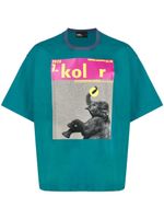 Kolor t-shirt en coton à imprimé graphique - Vert - thumbnail