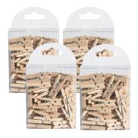 Chaks Hobby mini wasknijpers - 200x - naturel - hout- 2,5 cm