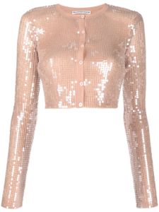 Alexander Wang cardigan crop à ornements de sequins - Tons neutres