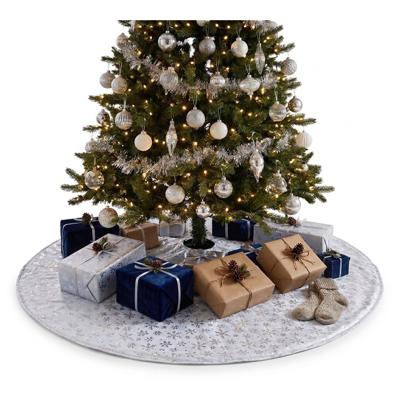 Kerstboomrok- grijs - D120 cm - polyester - kerstboom keed - kerstversiering