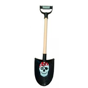 Zand strand en zandbak schep - 49 cm - piraten thema - hout/plastic