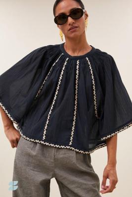 By-Bar Blouse emmi embroidery | charcoal