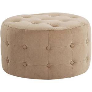 Beliani - TAMPA - Poef - Beige - 55 cm - Fluweel