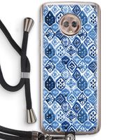 Blauw motief: Motorola Moto G6 Transparant Hoesje met koord