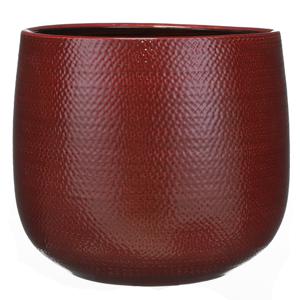 Mica Decorations Plantenpot - keramiek - rood - 29 x 25 cm   -