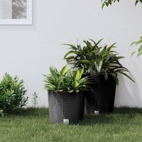 Plantenbak uitneembare bak rattan-look 15/15,3 L PP antraciet - thumbnail