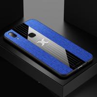 Voor vivo X21i XINLI stiksels doek textuur schokbestendig TPU beschermhoes (blauw)