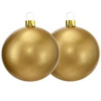 Mega grote decoratie kerstbal - 2x - 45 cm - goud - opblaasbaar