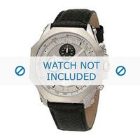 Dolce & Gabbana horlogeband DW0102 Leder Zwart + zwart stiksel - thumbnail