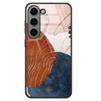 Samsung Galaxy S23 glazen hardcase - Abstract terracotta