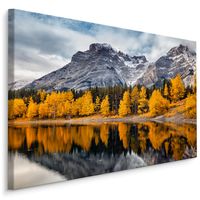Schilderij - Herfst in de bergen , Wanddecoratie , Premium print