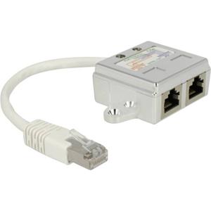 Delock RJ45 Netwerk Adapter CAT 5 [1x RJ45-stekker - 2x RJ45-bus] 15.00 cm Wit