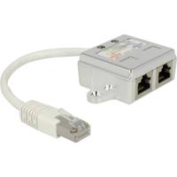 Delock RJ45 Netwerk Adapter CAT 5 [1x RJ45-stekker - 2x RJ45-bus] 15.00 cm Wit - thumbnail