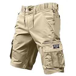 Voor heren Cargoshorts Korte broek Wandelshorts nappi Trekkoord Elastische taille Effen Draagbaar Korte Buiten Dagelijks KamperenWandelen 100% katoen Modieus Klassiek Zwart Leger Groen Lightinthebox