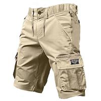 Voor heren Cargoshorts Korte broek Wandelshorts nappi Trekkoord Elastische taille Effen Draagbaar Korte Buiten Dagelijks KamperenWandelen 100% katoen Modieus Klassiek Zwart Leger Groen Lightinthebox