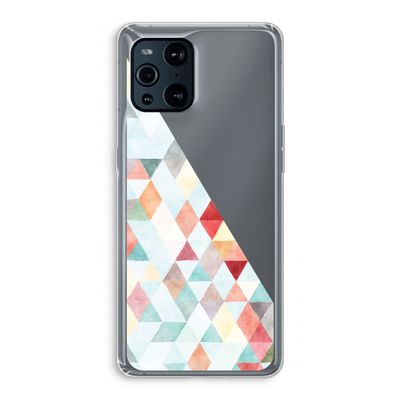 Gekleurde driehoekjes pastel: Oppo Find X3 Pro Transparant Hoesje