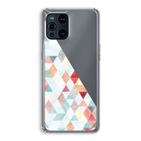 Gekleurde driehoekjes pastel: Oppo Find X3 Pro Transparant Hoesje