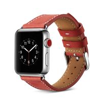 Bandje geschikt voor Apple Watch 38/40MM - Maat L - Horlogebandje - Polsband - Kunstleer - Rood