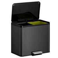 EKO Essential Recycler pedaalemmer afvalscheider - 2 x 15L - zwart - thumbnail